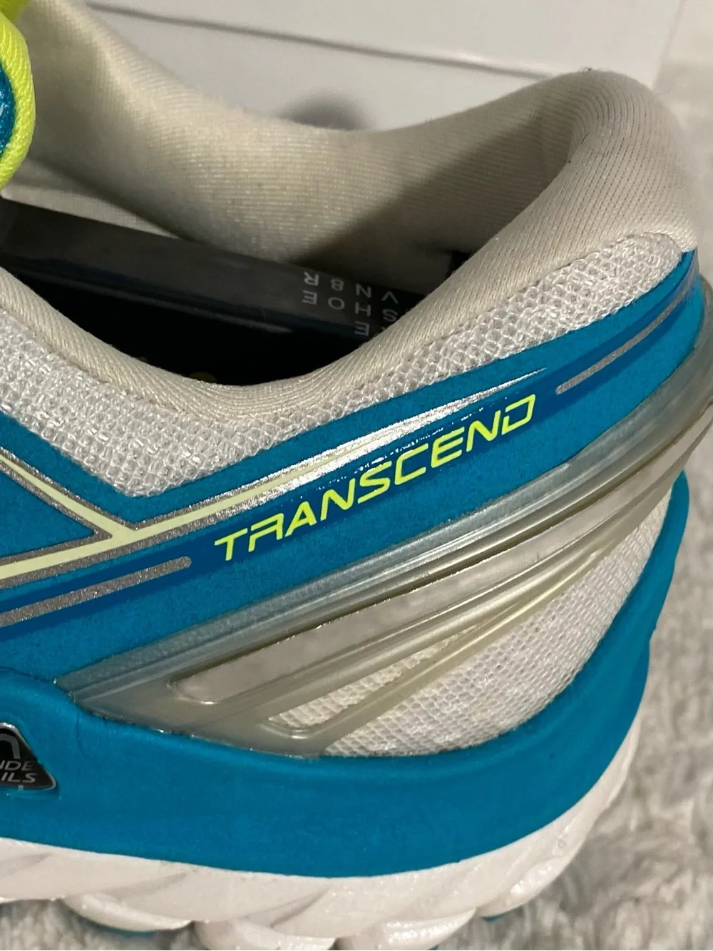 Brooks Transcend Ultimate Ride Running Shoes Women’s Size 8.5 Blue Gray Yellow